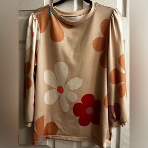 FLORAL TOP~PULLOVER~ LG